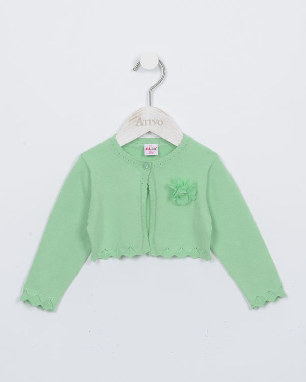 Picture of XH5738 GIRLS WAIST CARDIGAN WITH COLLAR BUTTON
